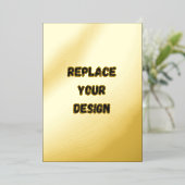 Invitation En Aluminium Conception simple noire personnalisée Ajouter une  (Debout devant)