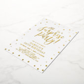 Invitation En Aluminium Confetti d'or moderne Surprise fête d'anniversaire (Rotation)