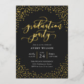 Invitation En Aluminium Confetti Elégant Script Graduation Party Foil Invi (Recto)