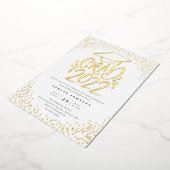 Invitation En Aluminium Confetti Lettered Grad 2022 Graduation Party Blanc (Rotation)