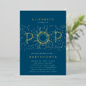 Invitation En Aluminium Confetti POP classique Baby shower neutre pour les (Debout devant)