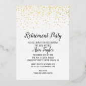 Invitation En Aluminium Confetti Retraite Party Gold (Recto)