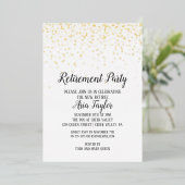 Invitation En Aluminium Confetti Retraite Party Gold (Debout devant)