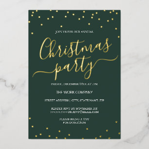 Invitation En Aluminium Confettis de calligraphie pour la fête de Noël d'e