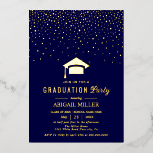 Invitation En Aluminium Confettis de chapeau de remise de diplôme Promotio