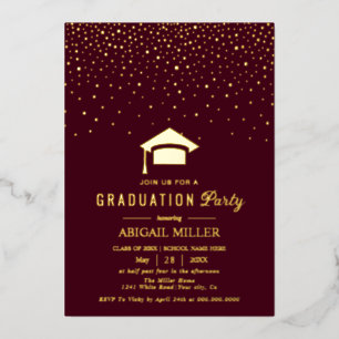 Invitation En Aluminium Confettis de chapeau de remise de diplôme Promotio