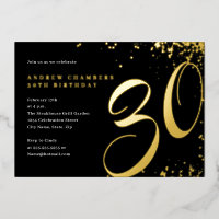 Confettis Or Noir 30e Anniversaire
