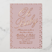 Confettis Points Baby Shower Rose Pressé
