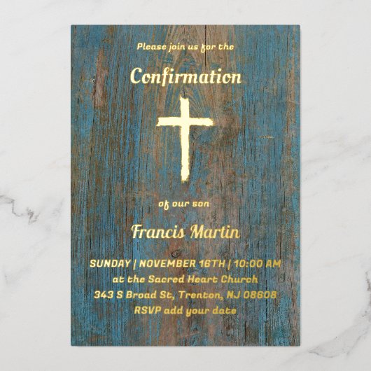 Invitation En Aluminium Confirmation (Recto)