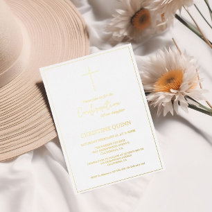 Invitation En Aluminium Confirmation de calligraphie minimaliste élégante