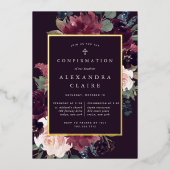 Invitation En Aluminium Confirmation de la fleur de prune (Recto)