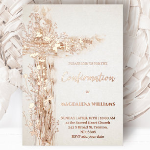 Invitation En Aluminium Confirmation de la Sainte Croix