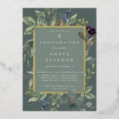 Invitation En Aluminium Confirmation de l'eucalyptus et de l'âge (Recto)