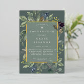 Invitation En Aluminium Confirmation de l'eucalyptus et de l'âge (Debout devant)