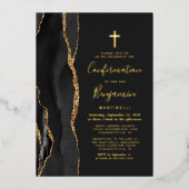 Invitation En Aluminium Confirmation de l'or du vieillissement noir (Recto)