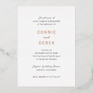 Invitation En Aluminium Connie Moderne Mariage élégant