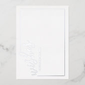 Invitation En Aluminium Conseil et souhaits Mariage de script moderne Silv (Recto)