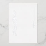 Invitation En Aluminium Conseil Mariage de script élégant et des souhaits<br><div class="desc">Ajoutez une touche personnelle à votre mariage avec un élégant conseil de mariage et une carte de voeux. Cette carte de conseil comporte le titre en argent feuille moderne élégant style de police de calligraphie et détails en argent feuille sans serif style de police sur blanc arrière - plan. Parfait...</div>