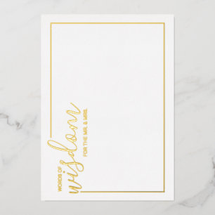 Invitation En Aluminium Conseil Mariage de script moderne et souhaits or