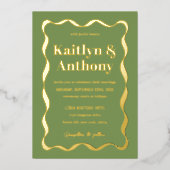 Invitation En Aluminium Coquette Bow Retro Mariage Real (Recto)