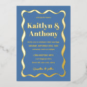 Invitation En Aluminium Coquette Bow Retro Mariage Real (Recto)