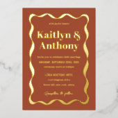 Invitation En Aluminium Coquette Bow Retro Mariage Real (Recto)