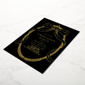 Invitation En Aluminium Coquette Gold Bow Ribbon Black Graduation Party (Rotation)