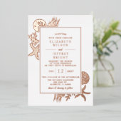 Invitation En Aluminium Coquillages Rustiques Marine Ocean Beach Mariage (Debout devant)