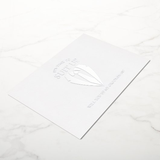 Invitation En Aluminium Costume d'Argent Personnalisé Groomsman Propositio (Rotation)