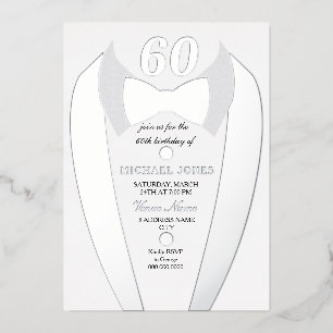 Invitation En Aluminium Costume de smoking en feuille d'argent pour hommes