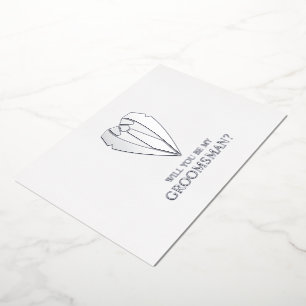 Invitation En Aluminium Costume Mariage en argent et Cravate Groomsman Pro