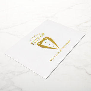 Invitation En Aluminium Costume Tuxedo Doré Proposition Personnalisée pour