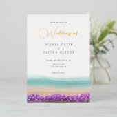 Invitation En Aluminium Côte d'azur en Mariage de fleurs (Debout devant)