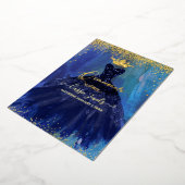 Invitation En Aluminium Couleur d'aquarelle bleu marine Turquoise Quincean (Rotation)