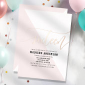 Invitation En Aluminium Couleur rose pâle Bloc doux 16 Anniversaire