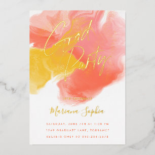 Invitation En Aluminium Couleur vive Laver Corail Jaune Grad Party Gold