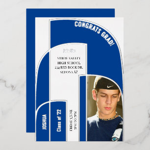 Invitation En Aluminium Couleurs étonnantes de l'école Photo de graduation