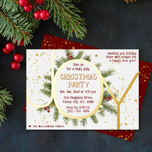 Invitation En Aluminium Couronne de branches de pin Trendy Joy pour la fêt