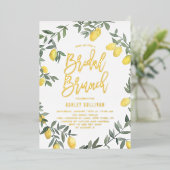Invitation En Aluminium Couronne de citron aquarelle Boho pour brunch de m (Debout devant)