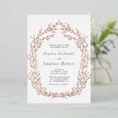 Invitation En Aluminium Couronne de fleurs botaniques de mariage tout-en-u (Debout devant)