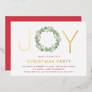 Invitation En Aluminium Couronne de Joie Simple Élégante Fête de Noël