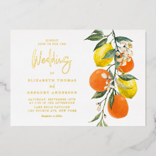 Invitation En Aluminium Couronne de mariage Bohème Botanique aux Citrons e
