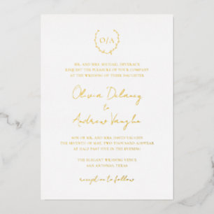Invitation En Aluminium Couronne de monogramme classique élégante mariage