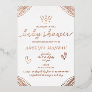 Invitation En Aluminium Couronne de Petite Princesse Fille Garçon Baby Sho