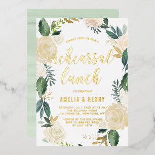 Invitation En Aluminium Couronne de pivoines beige aquarelle pour le déjeu