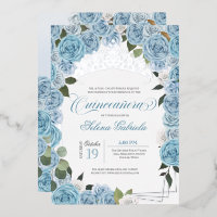 Couronne de Princesse de Quinceanera de Roses Bleu