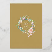 Invitation En Aluminium Couronne de roses florales 50e anniversaire de mar (Verso)