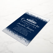 Invitation En Aluminium Couronne de Tiare Royale Bleu Quinceañera Paillett (Rotation)