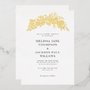 Invitation En Aluminium Couronne d'or design de mariage élégant