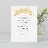 Invitation En Aluminium Couronne dorée design de mariage élégant (Debout devant)